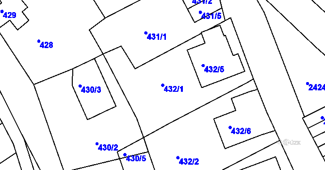 Parcela st. 432/1 v KÚ Semily, Katastrální mapa