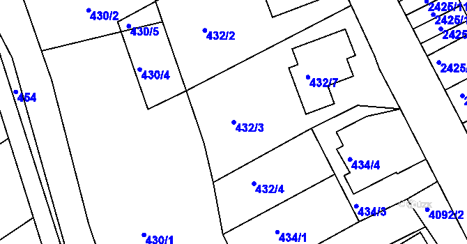 Parcela st. 432/3 v KÚ Semily, Katastrální mapa