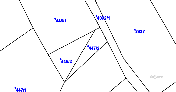 Parcela st. 447/2 v KÚ Semily, Katastrální mapa