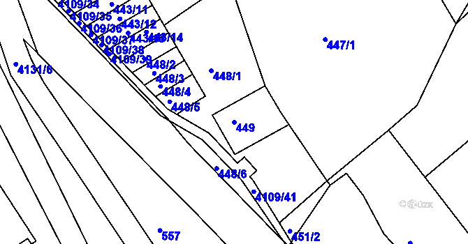 Parcela st. 449 v KÚ Semily, Katastrální mapa