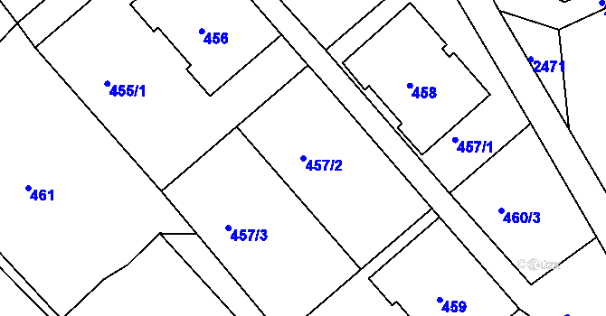 Parcela st. 457/2 v KÚ Semily, Katastrální mapa