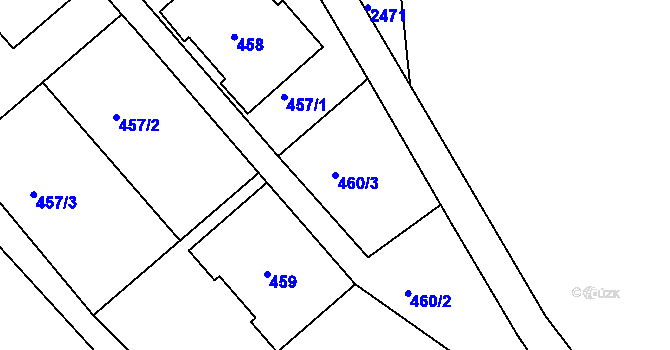 Parcela st. 460/3 v KÚ Semily, Katastrální mapa