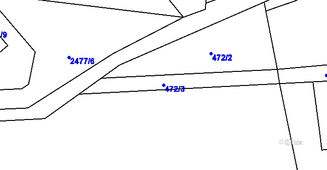 Parcela st. 472/3 v KÚ Semily, Katastrální mapa