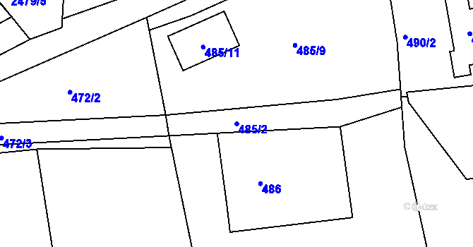 Parcela st. 485/2 v KÚ Semily, Katastrální mapa
