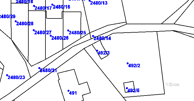 Parcela st. 492/3 v KÚ Semily, Katastrální mapa