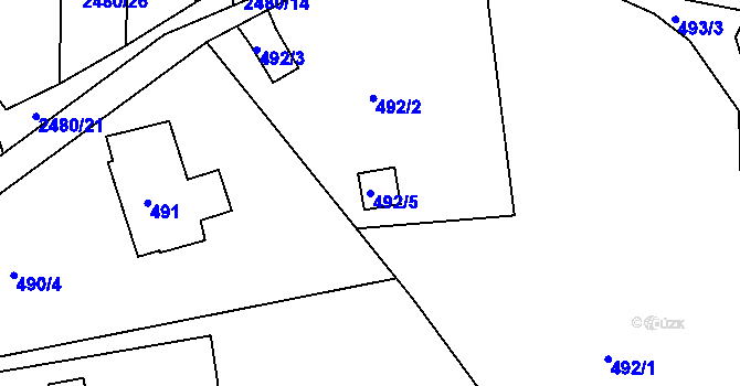 Parcela st. 492/5 v KÚ Semily, Katastrální mapa