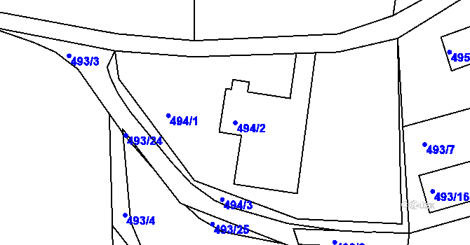 Parcela st. 494/2 v KÚ Semily, Katastrální mapa