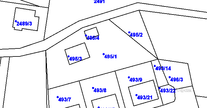 Parcela st. 495/1 v KÚ Semily, Katastrální mapa
