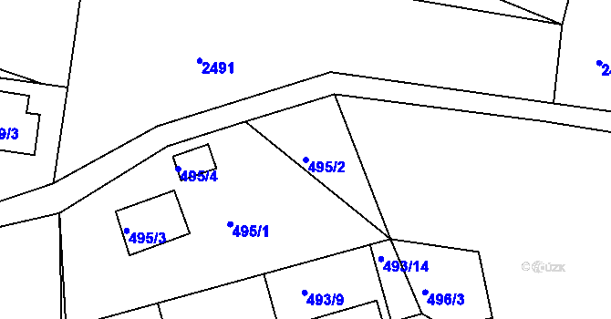 Parcela st. 495/2 v KÚ Semily, Katastrální mapa