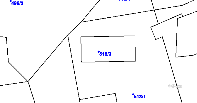 Parcela st. 518/3 v KÚ Semily, Katastrální mapa