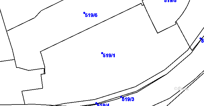 Parcela st. 519/1 v KÚ Semily, Katastrální mapa