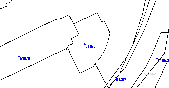 Parcela st. 519/5 v KÚ Semily, Katastrální mapa