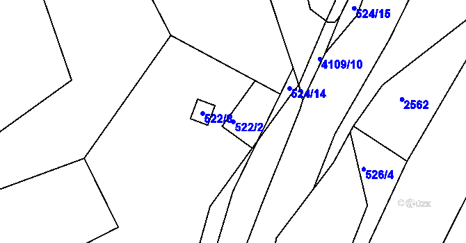 Parcela st. 522/2 v KÚ Semily, Katastrální mapa