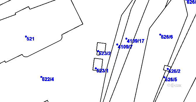 Parcela st. 523/2 v KÚ Semily, Katastrální mapa