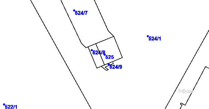 Parcela st. 525 v KÚ Semily, Katastrální mapa
