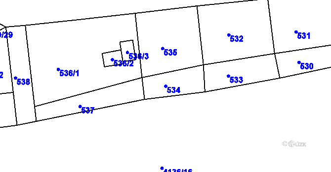 Parcela st. 534 v KÚ Semily, Katastrální mapa