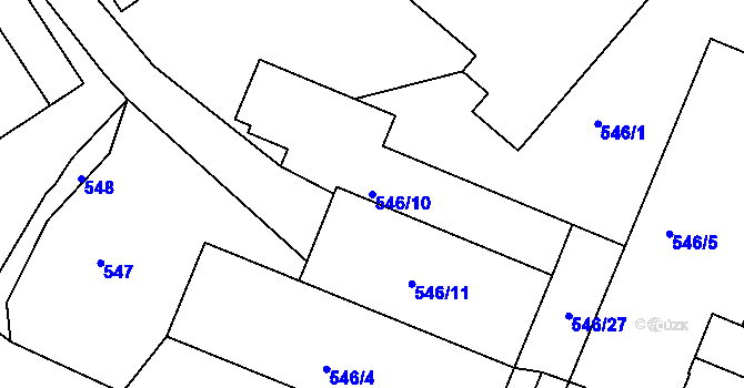 Parcela st. 546/10 v KÚ Semily, Katastrální mapa