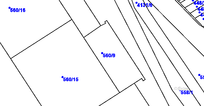 Parcela st. 560/9 v KÚ Semily, Katastrální mapa