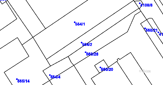 Parcela st. 564/2 v KÚ Semily, Katastrální mapa