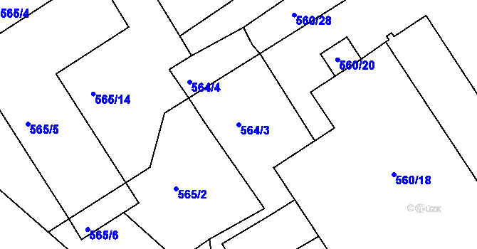 Parcela st. 564/3 v KÚ Semily, Katastrální mapa