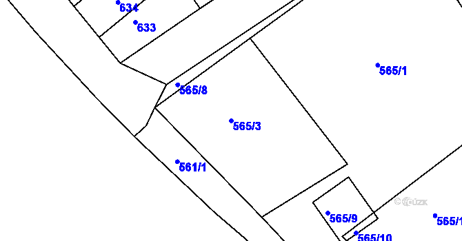 Parcela st. 565/3 v KÚ Semily, Katastrální mapa