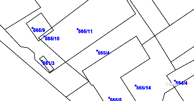 Parcela st. 565/4 v KÚ Semily, Katastrální mapa