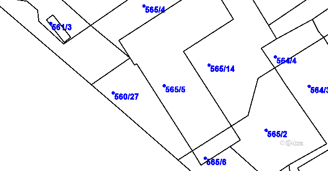 Parcela st. 565/5 v KÚ Semily, Katastrální mapa