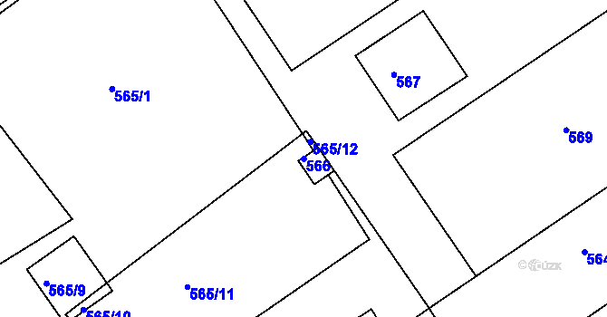 Parcela st. 566 v KÚ Semily, Katastrální mapa