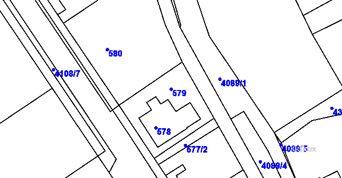 Parcela st. 579 v KÚ Semily, Katastrální mapa