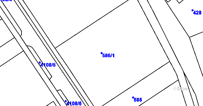 Parcela st. 586/1 v KÚ Semily, Katastrální mapa