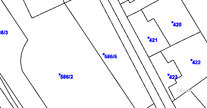 Parcela st. 586/5 v KÚ Semily, Katastrální mapa