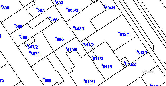 Parcela st. 612/2 v KÚ Semily, Katastrální mapa