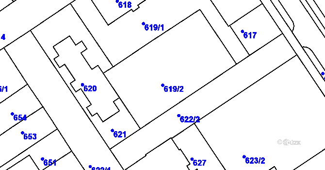 Parcela st. 619/2 v KÚ Semily, Katastrální mapa
