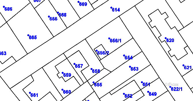 Parcela st. 656/2 v KÚ Semily, Katastrální mapa