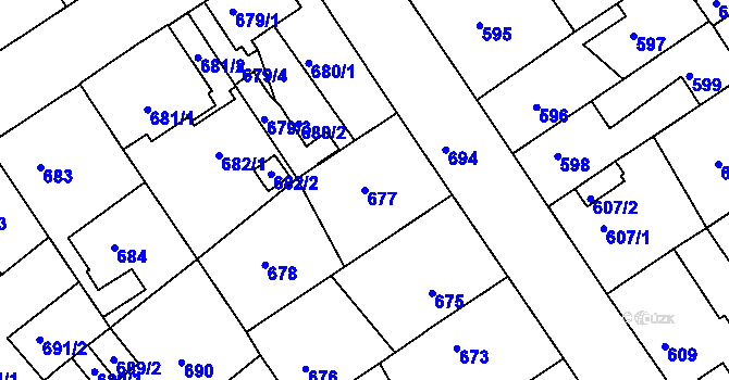 Parcela st. 677 v KÚ Semily, Katastrální mapa