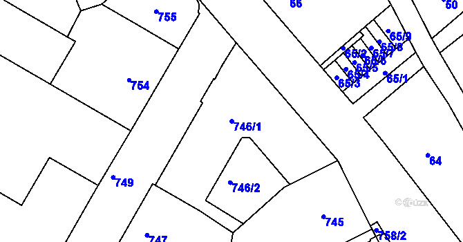 Parcela st. 746/1 v KÚ Semily, Katastrální mapa