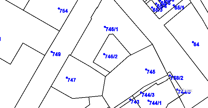 Parcela st. 746/2 v KÚ Semily, Katastrální mapa