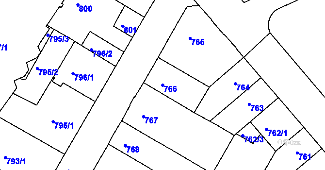 Parcela st. 766 v KÚ Semily, Katastrální mapa