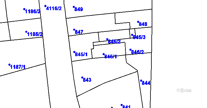 Parcela st. 846/1 v KÚ Semily, Katastrální mapa