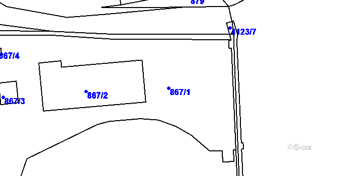 Parcela st. 867/1 v KÚ Semily, Katastrální mapa