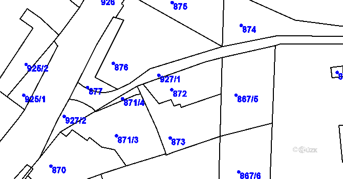 Parcela st. 872 v KÚ Semily, Katastrální mapa