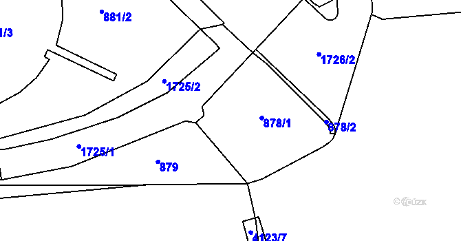 Parcela st. 878 v KÚ Semily, Katastrální mapa