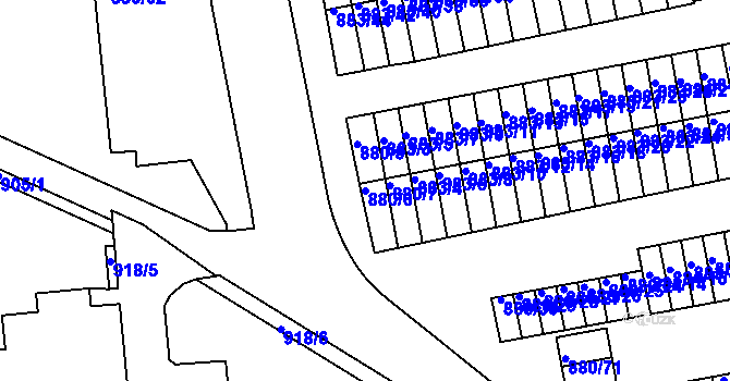 Parcela st. 880/6 v KÚ Semily, Katastrální mapa