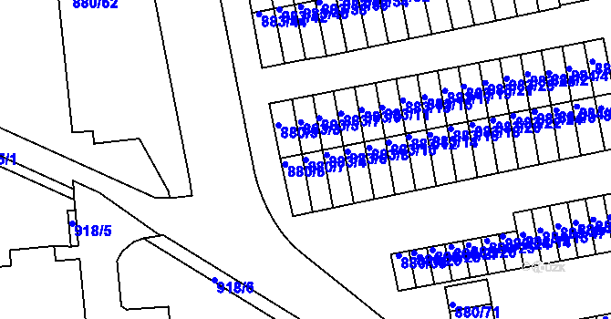 Parcela st. 880/7 v KÚ Semily, Katastrální mapa