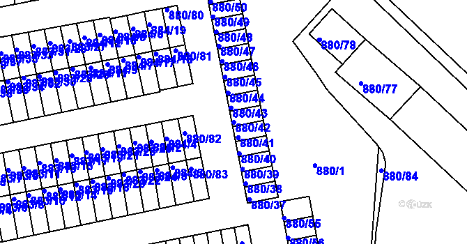 Parcela st. 880/42 v KÚ Semily, Katastrální mapa