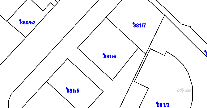 Parcela st. 881/6 v KÚ Semily, Katastrální mapa