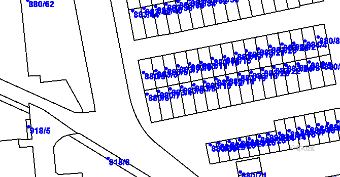 Parcela st. 883/4 v KÚ Semily, Katastrální mapa