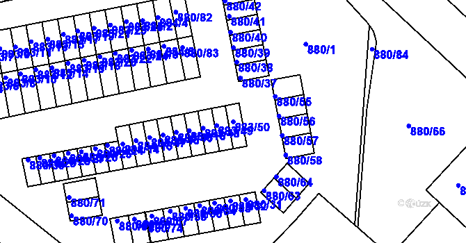Parcela st. 883/50 v KÚ Semily, Katastrální mapa