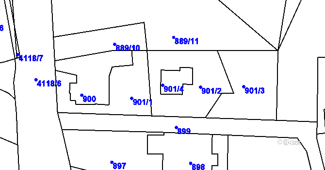 Parcela st. 901/4 v KÚ Semily, Katastrální mapa