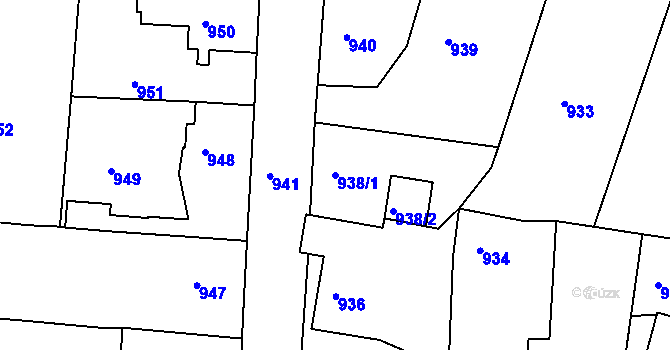 Parcela st. 938/1 v KÚ Semily, Katastrální mapa